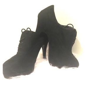 Black Platform Stiletto Booties